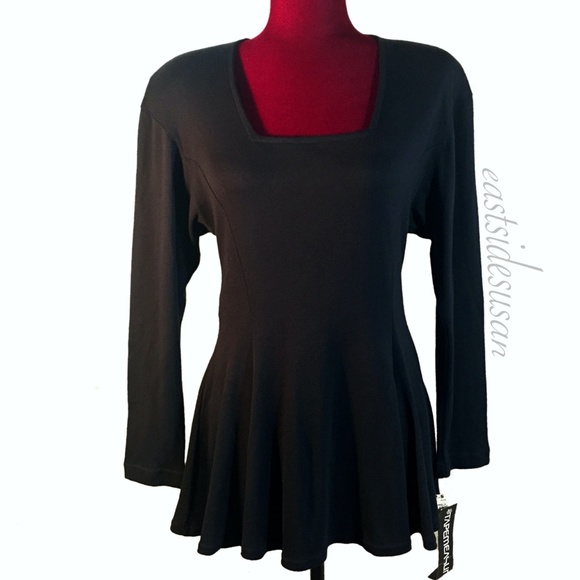 Vintage Tops - NWT! VTG 80s TAPEMEASURE  Square Neck Cotton Knit Fit & Flare Flattering!